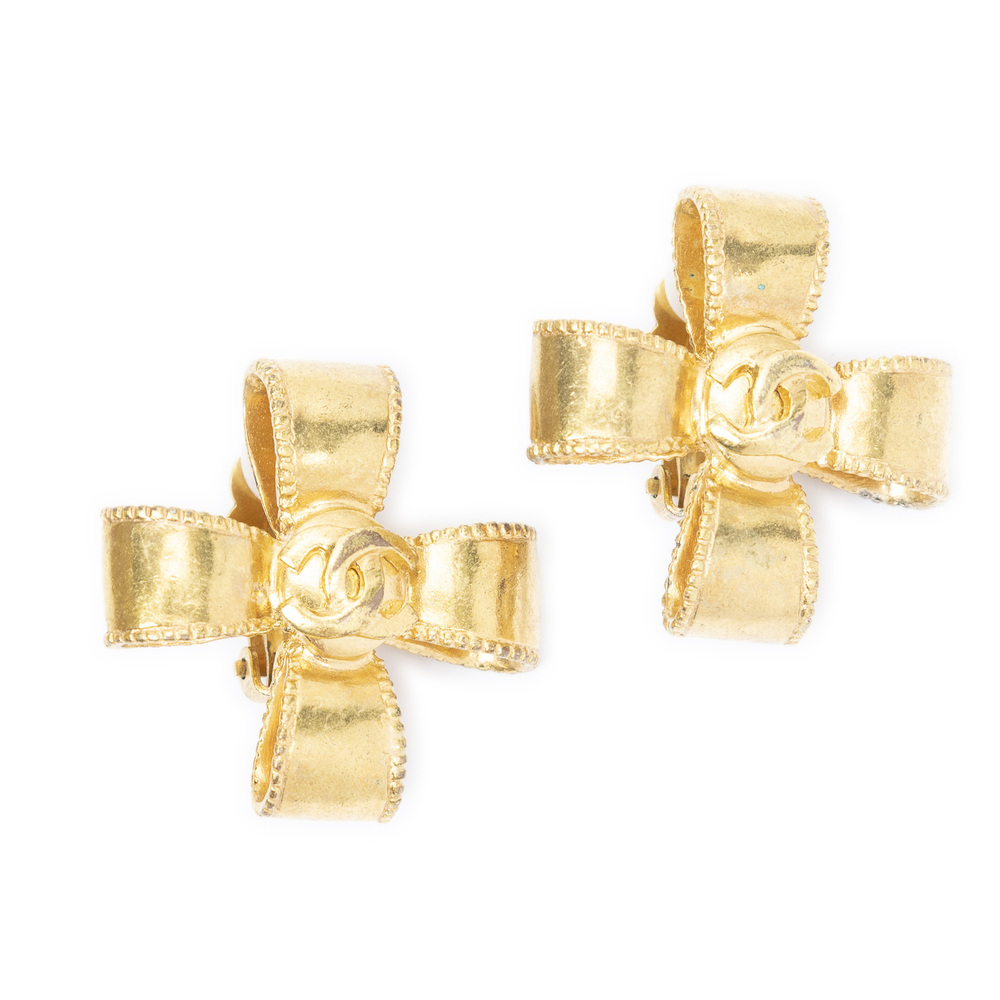 Chanel CC Cross Clip On Earrings